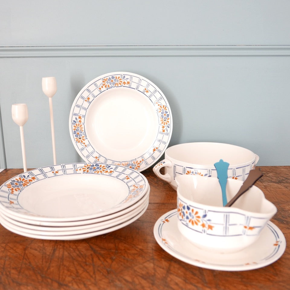 Plat Rond Ancien Badonviller Faïence Fleuri Début XXème, Bon état