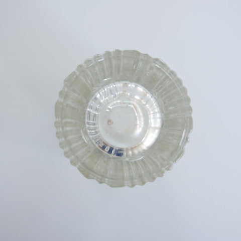 DESSOUS DE PLAT Art Déco verre moulé cerclé métal argenté